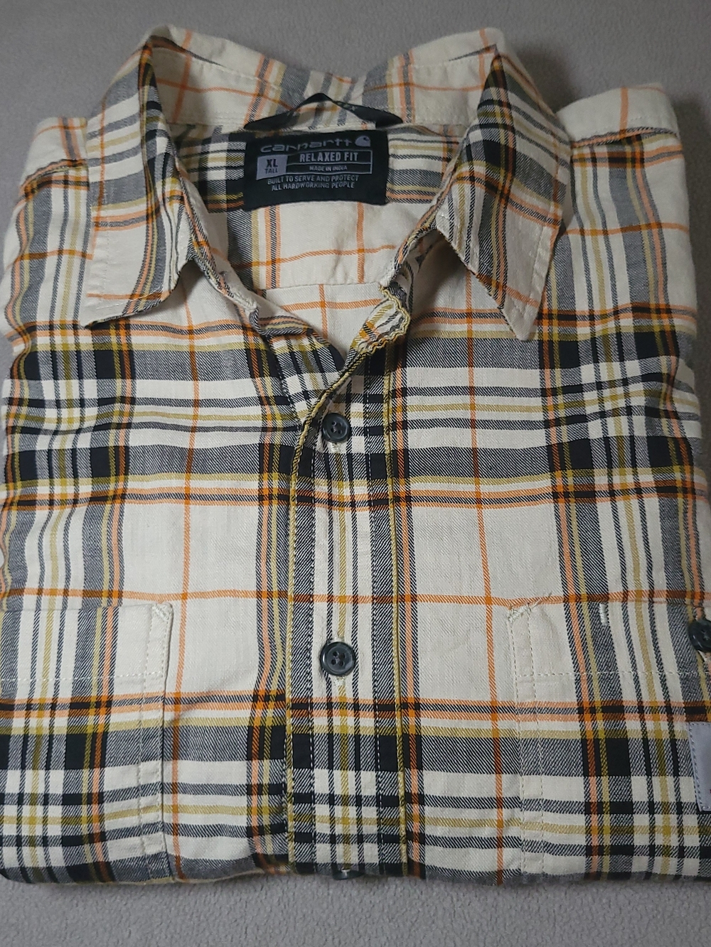 Carhartt Rugged Flex Midweight Flannel Plaid Shirt Mens XL Tall XLT FA24